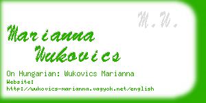 marianna wukovics business card